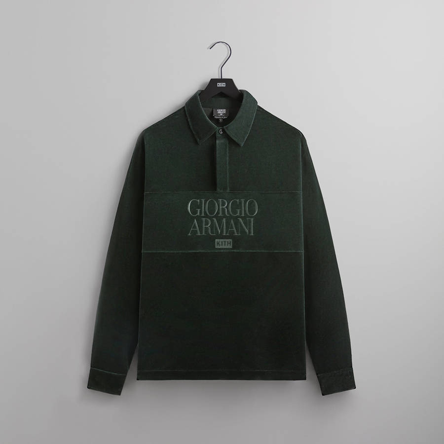 Black Men Kith and Giorgio Armani Rugby Shirts | 2805-KUHZI