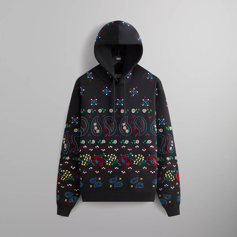 Black Men Kith and Kin Paisley Floral Williams III Hoodie | 6840-VTCBI