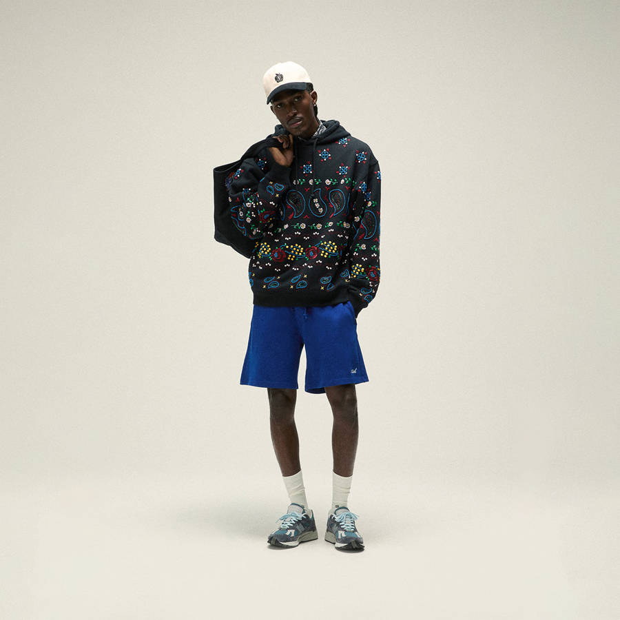 Black Men Kith and Kin Paisley Floral Williams III Hoodie | 6840-VTCBI
