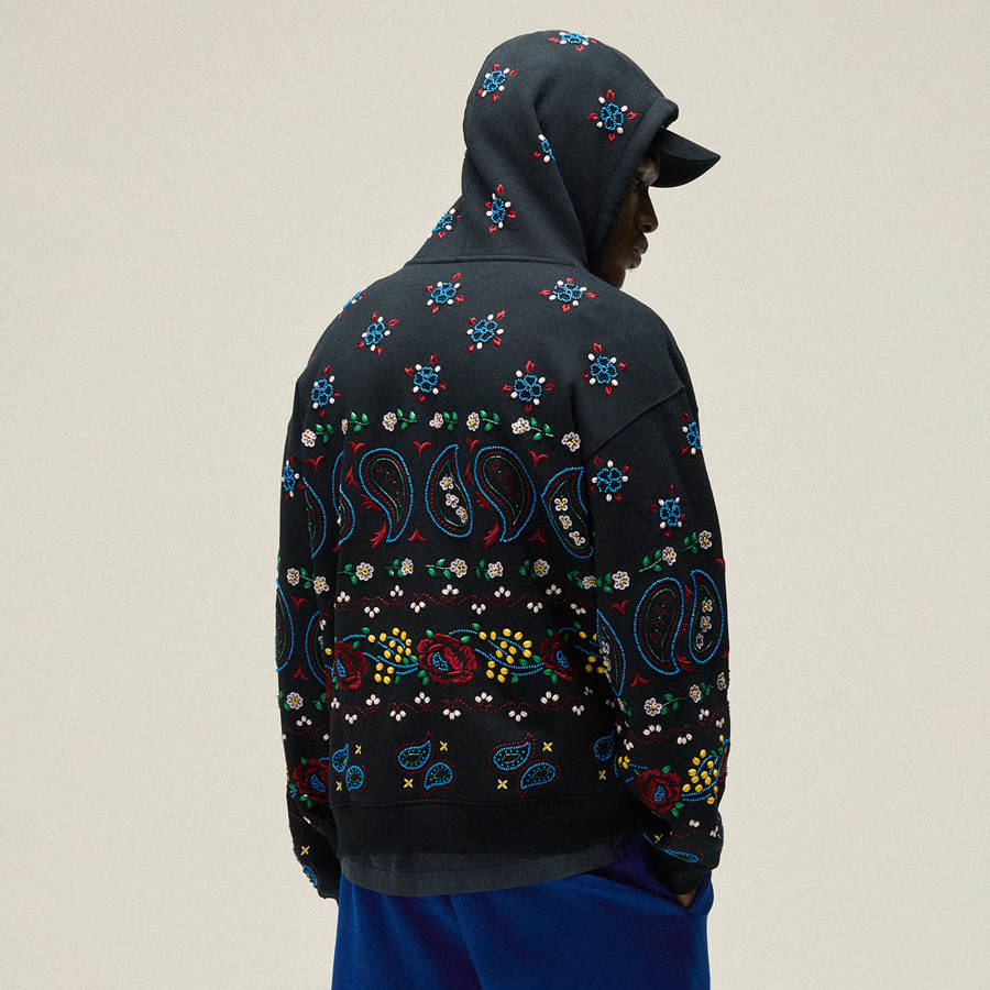 Black Men Kith and Kin Paisley Floral Williams III Hoodie | 6840-VTCBI