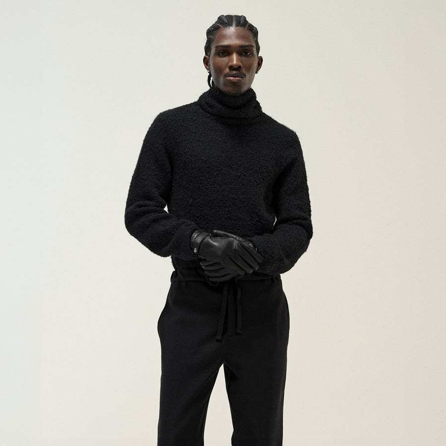 Black Men Kith and Kin Speckled Boucle Walker Turtleneck Shirts | 0297-SVBKA