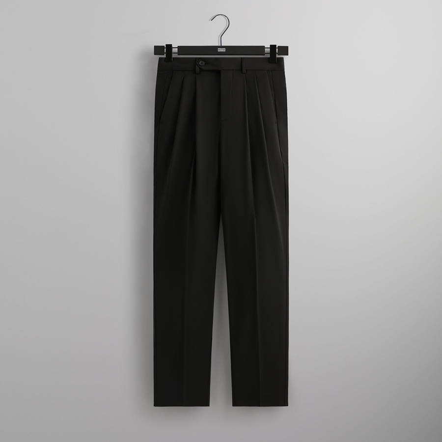 Black Men Kith and Kin Tropical Wool Kylan Pleated Pants | 0546-HLYFW