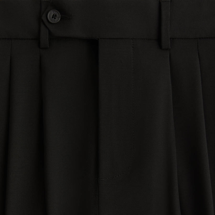 Black Men Kith and Kin Tropical Wool Kylan Pleated Pants | 0546-HLYFW