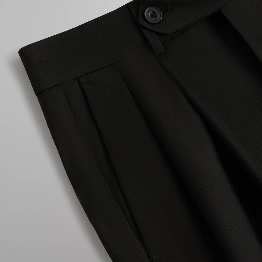 Black Men Kith and Kin Tropical Wool Kylan Pleated Pants | 0546-HLYFW