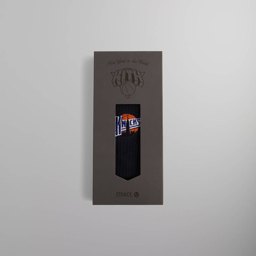 Black Men Kith and Stance for the New York Knicks New York City Crew Socks | 1864-TYASN