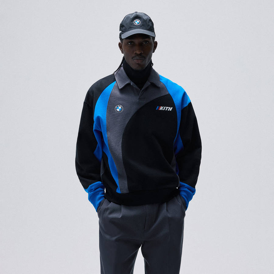 Black Men Kith for BMW Nelson Rugby Shirts | 6295-ADEZO