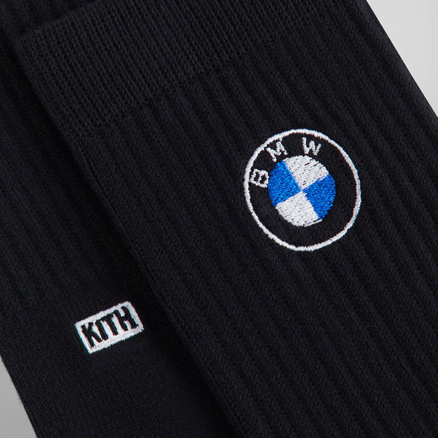 Black Men Kith for BMW Rondel Crew Socks | 3086-GNLXZ