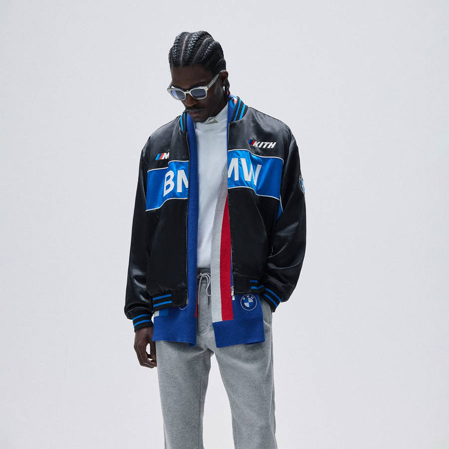 Black Men Kith for BMW Souvenir Moto Jackets | 9374-SFVGQ