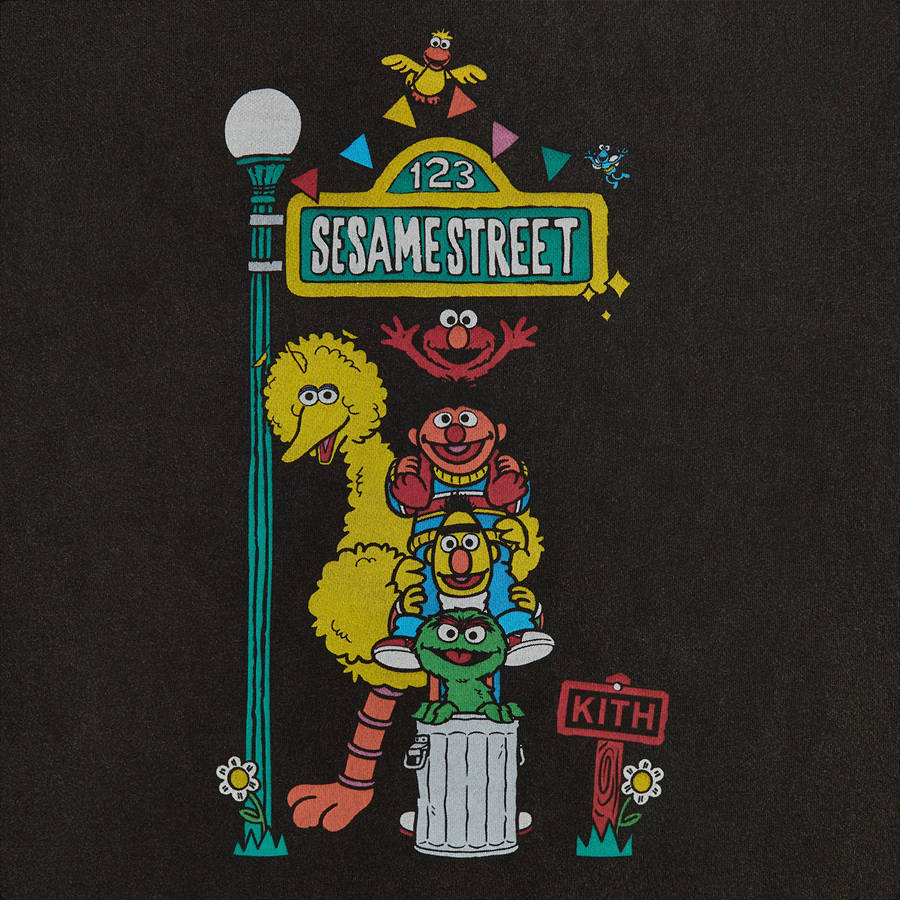 Black Men Kith for Sesame Street Lamp Vintage T-Shirt | 5396-QURIG