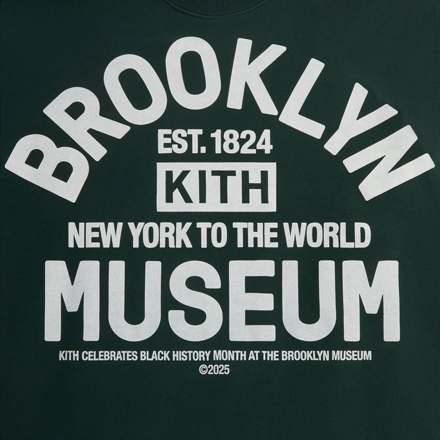 Black Men Kith for the Brooklyn Museum Collegiate Nelson Crewneck Sweatshirts | 2150-TWYNK