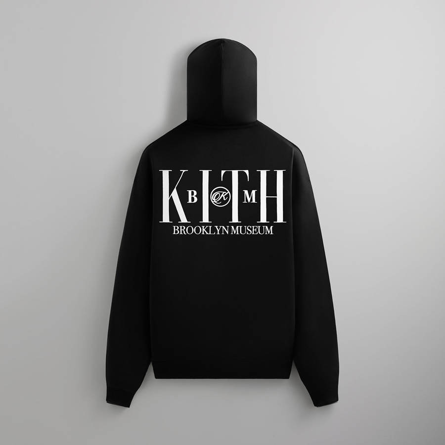Black Men Kith for the Brooklyn Museum Serif Hoodie Sweatshirts | 6539-MAXCN