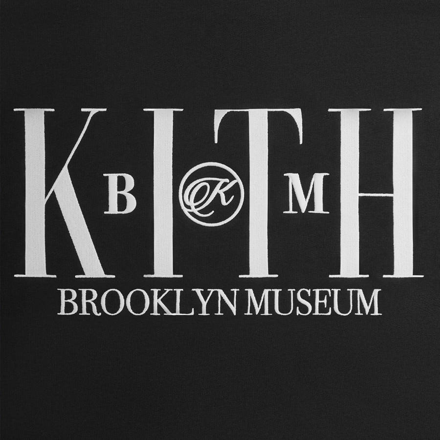 Black Men Kith for the Brooklyn Museum Serif Hoodie Sweatshirts | 6539-MAXCN
