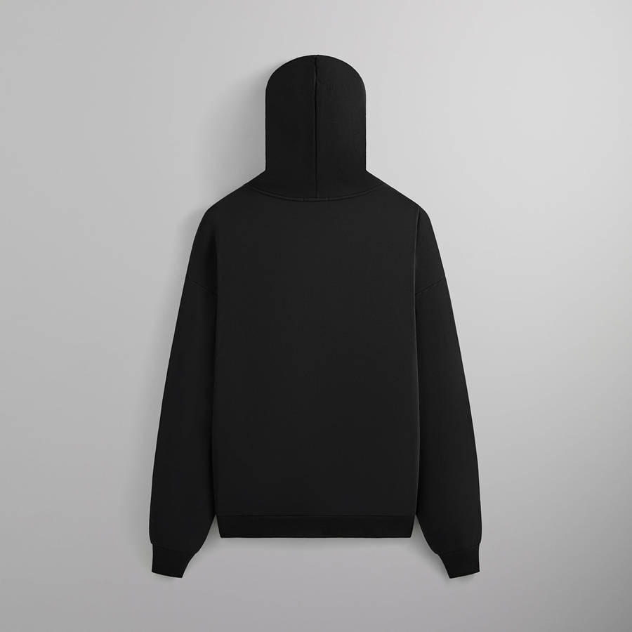 Black Men Kith for the New York Knicks Arched Vintage Nelson Hoodie Sweatshirts | 9637-HTCAF