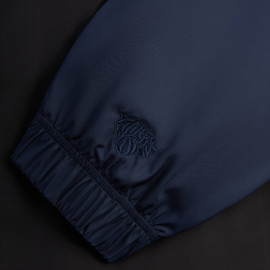 Black Men Kith for the New York Knicks Ball Nylon Quarter Zip Sweatshirts | 5768-CTRGY