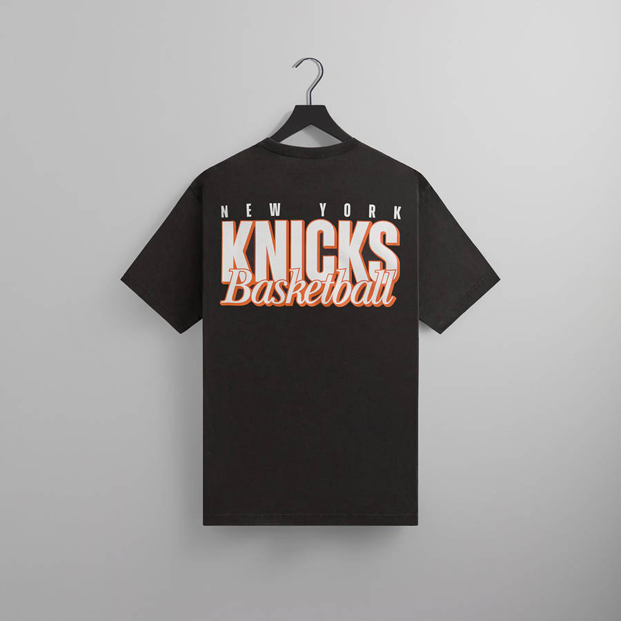 Black Men Kith for the New York Knicks Classic Vintage T-Shirt | 1932-AZKBD