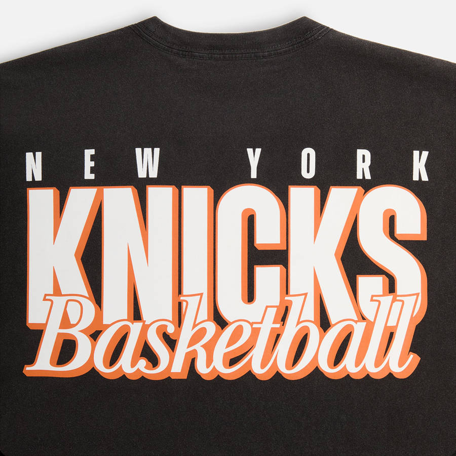 Black Men Kith for the New York Knicks Classic Vintage T-Shirt | 1932-AZKBD