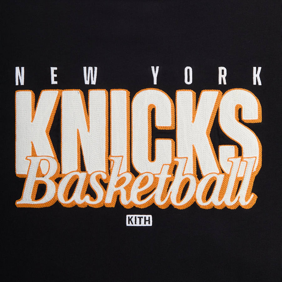 Black Men Kith for the New York Knicks Classic Vintage Nelson Crewneck Sweatshirts | 9245-XNZLQ