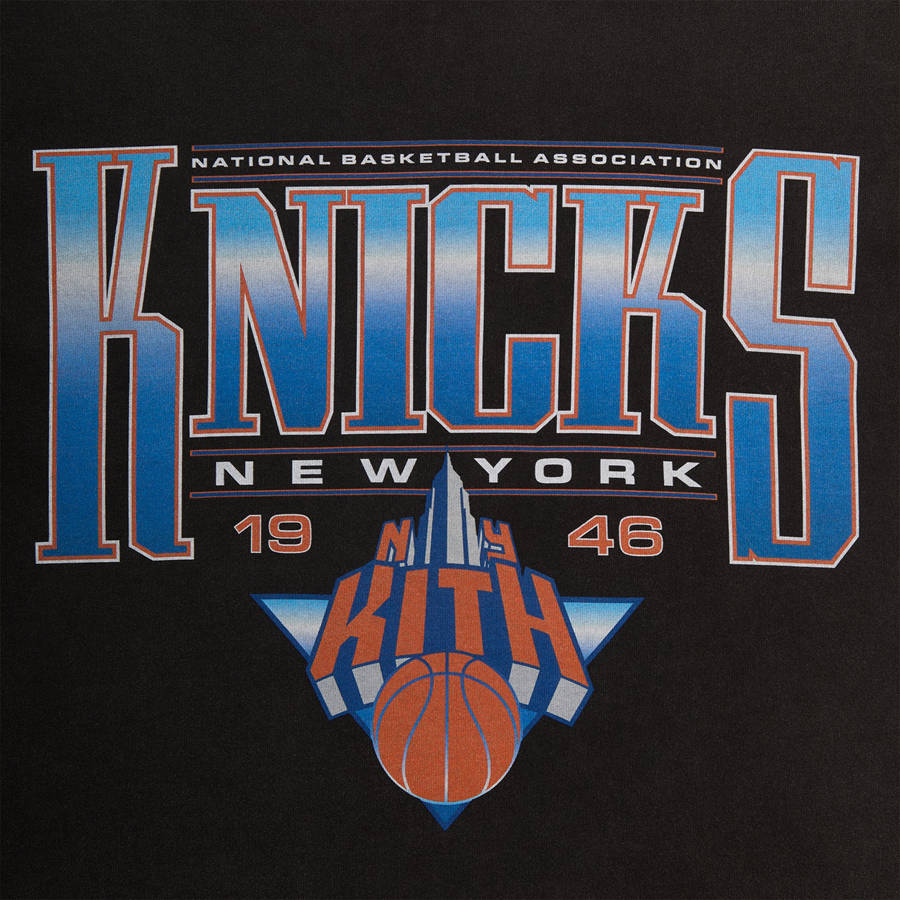 Black Men Kith for the New York Knicks Luster Vintage T-Shirt | 1875-NGQLH
