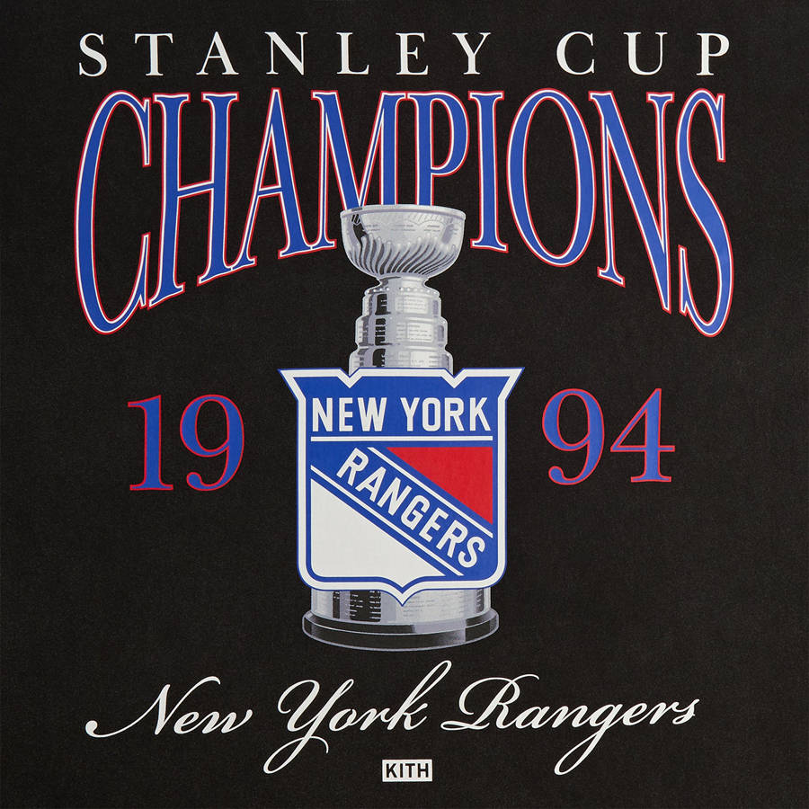 Black Men Kith for the New York Rangers Champion Vintage T-Shirt | 2063-TRWHI