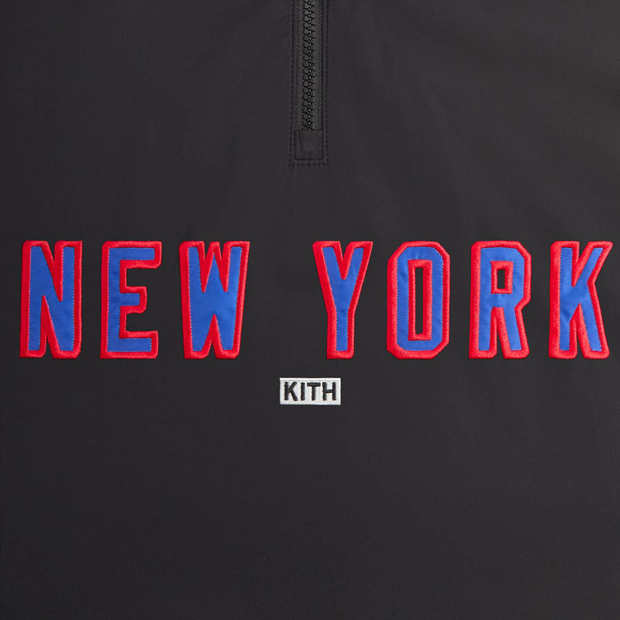 Black Men Kith for the New York Rangers Nylon Quarter Zip Sweatshirts | 8564-RZQSB