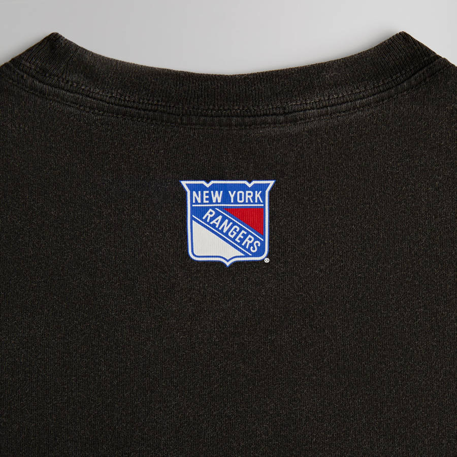 Black Men Kith for the New York Rangers Hat Trick Vintage Shirts | 4536-LUTZV