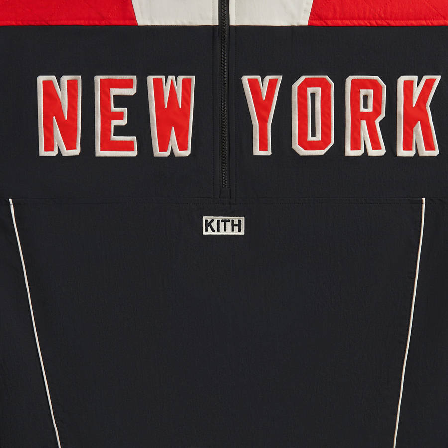 Black Men Kith for the New York Rangers Quarter Zip Anorak Jackets | 1492-MEWUA