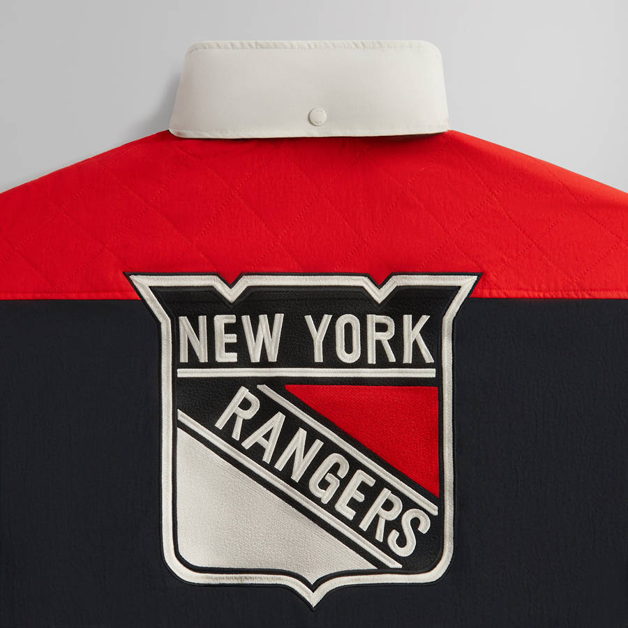 Black Men Kith for the New York Rangers Quarter Zip Anorak Jackets | 1492-MEWUA
