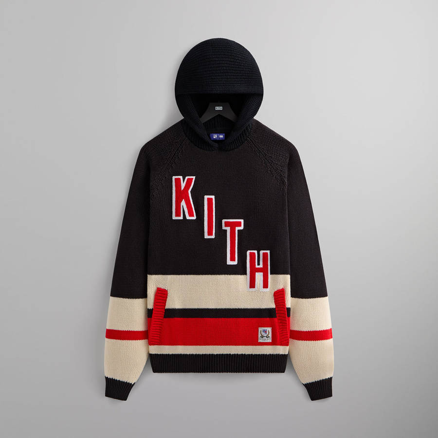 Black Men Kith for the New York Rangers Hooded Delk Sweater Hoodie | 1974-QENFC