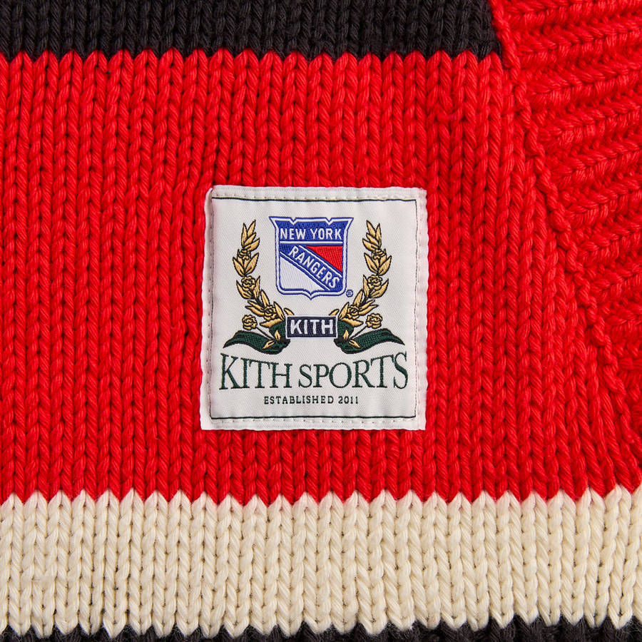 Black Men Kith for the New York Rangers Hooded Delk Sweater Hoodie | 1974-QENFC