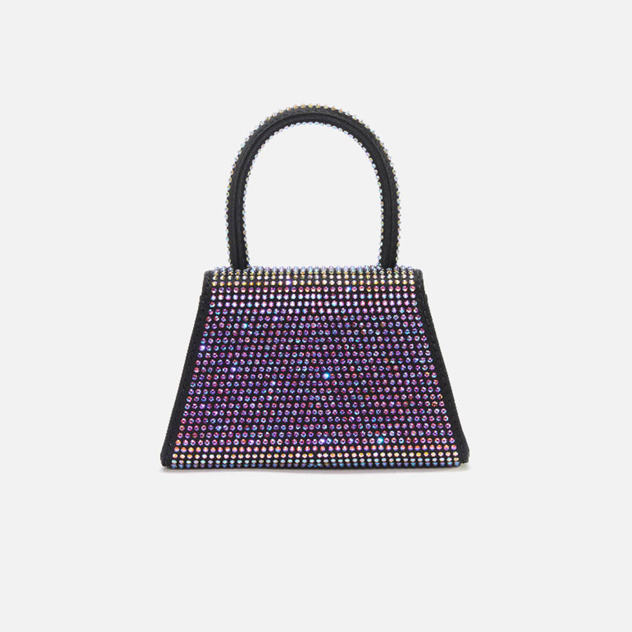 Black Multicolor Women Kith Self-Portrait Satin Rhinestone Micro Bow Bags | 9701-LCHBQ