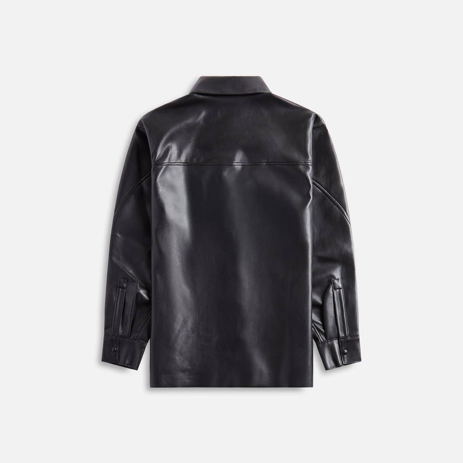 Black Women Kith Agolde Aylin Vegan Leather Shirts | 8901-CTKZU