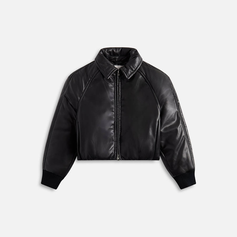 Black Women Kith Agolde x Shoreditch Ski Club Tate Padded Vegan Leather Bomber Jackets | 5207-FXEDV
