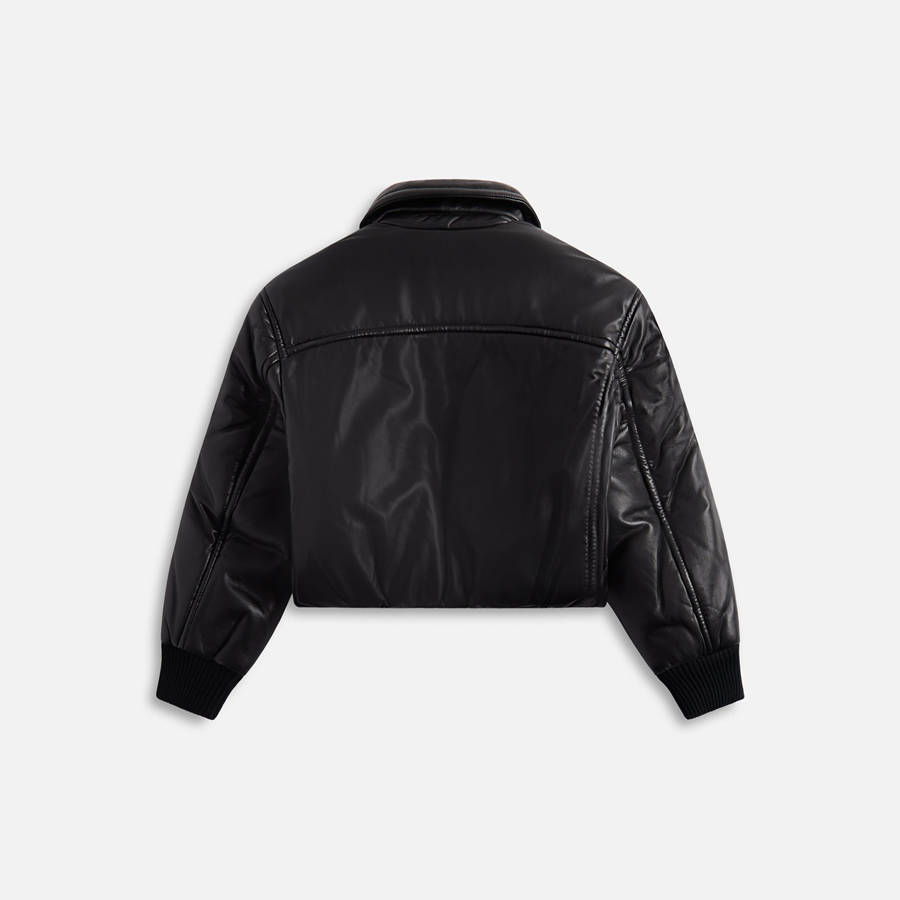 Black Women Kith Agolde x Shoreditch Ski Club Tate Padded Vegan Leather Bomber Jackets | 5207-FXEDV