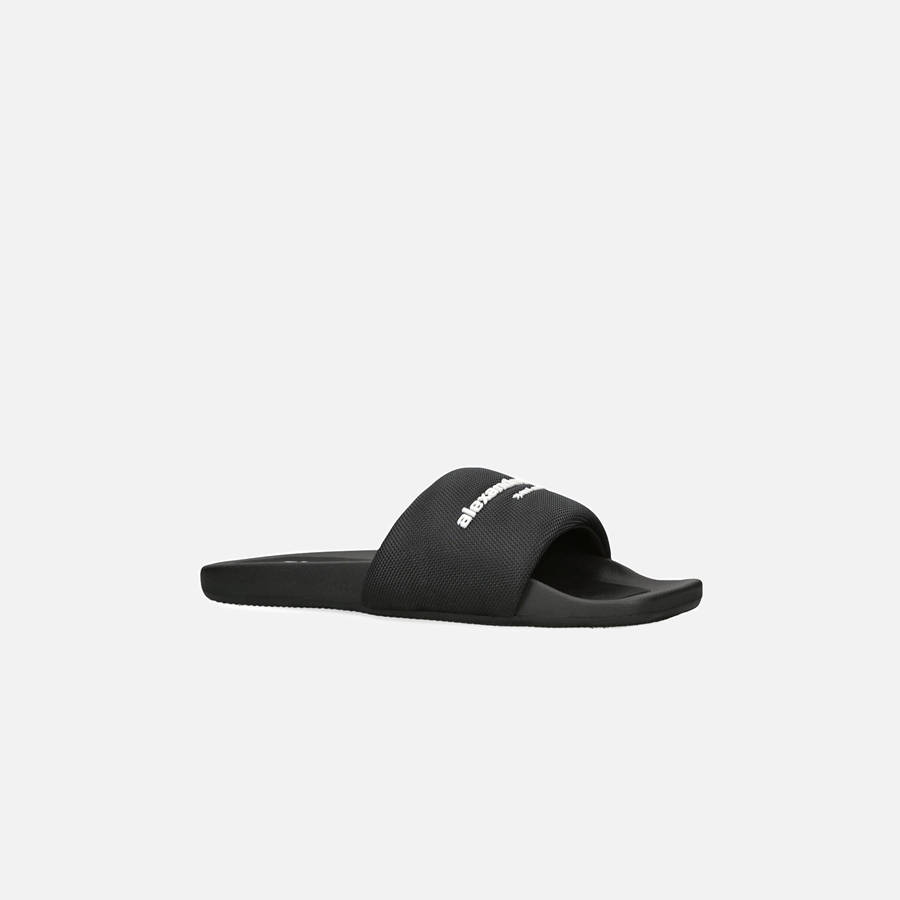 Black Women Kith Alexander Wang AW Pool Slide Sandals | 2356-LMQZN