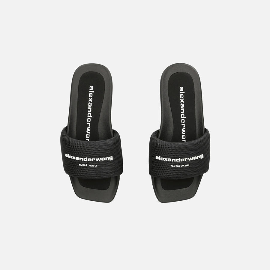 Black Women Kith Alexander Wang AW Pool Slide Sandals | 2356-LMQZN