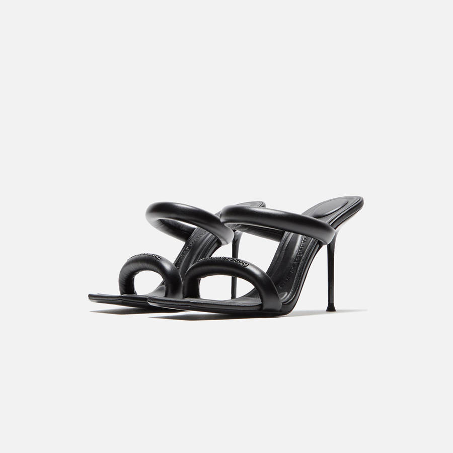 Black Women Kith Alexander Wang Julie 105 Tubular Sandal Heels | 6780-RHGAQ