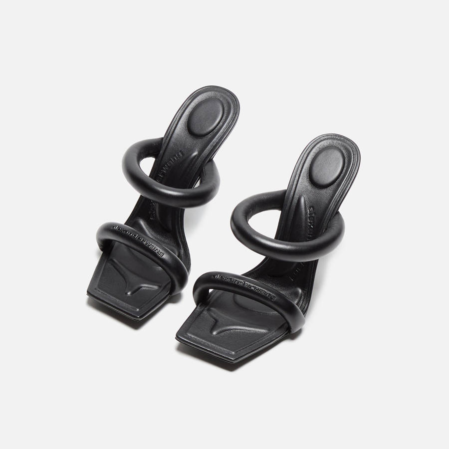 Black Women Kith Alexander Wang Julie 105 Tubular Sandal Heels | 6780-RHGAQ