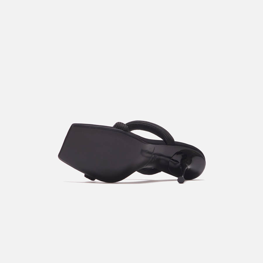 Black Women Kith Alexander Wang Julie Tubular Webbing Sandal Heels | 1643-VGMHW
