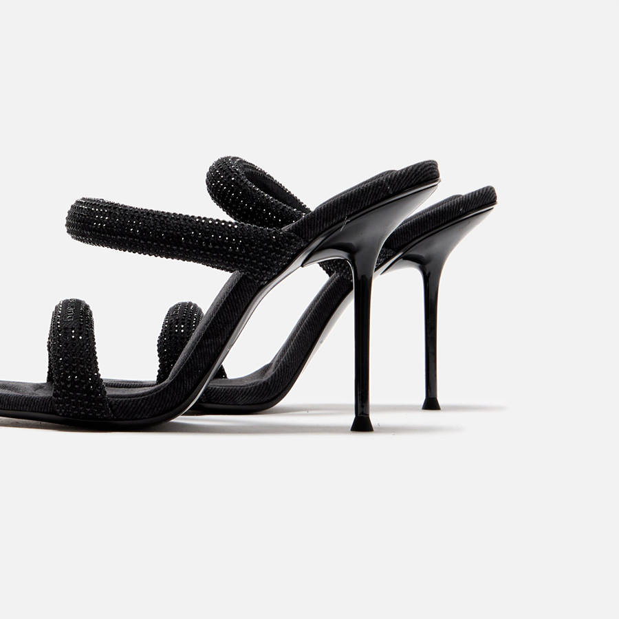 Black Women Kith Alexander Wang Julie Tubular Sandal Heels | 6978-SGWMN