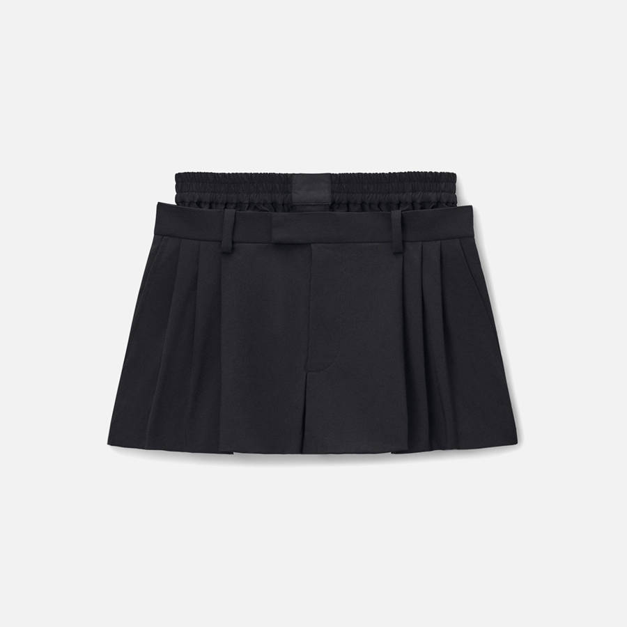 Black Women Kith Alexander Wang Pleated With Boxer Shorts | 9365-WJPRB