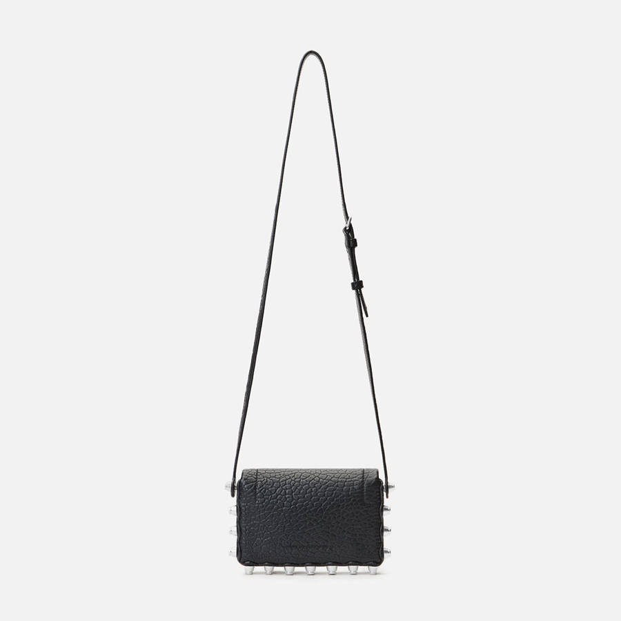 Black Women Kith Alexander Wang Roz Wallet in Leather With Crossbody Strap Wallets | 0283-JPUFS