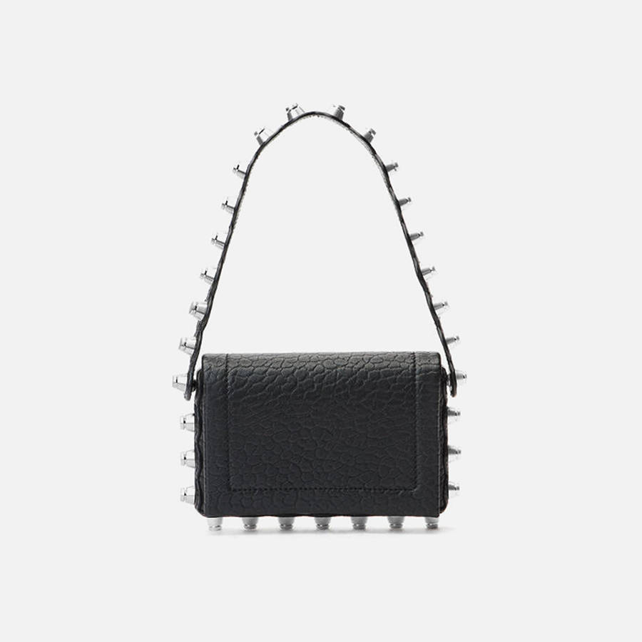Black Women Kith Alexander Wang Roz Wallet in Leather With Crossbody Strap Wallets | 0283-JPUFS