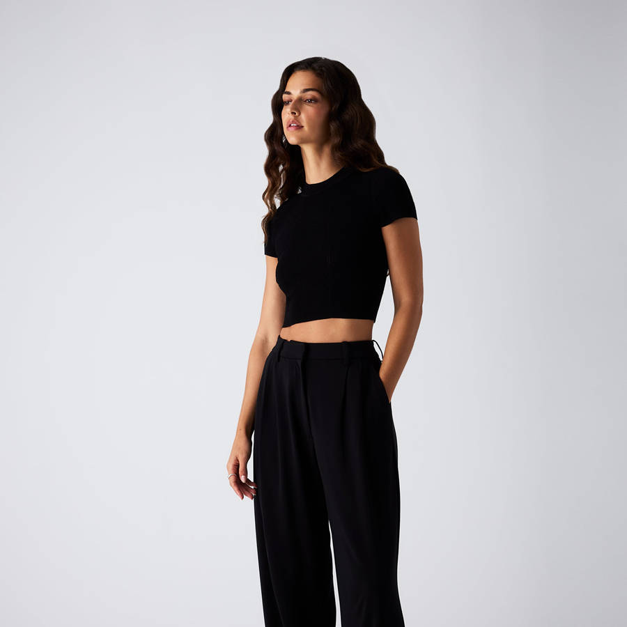 Black Women Kith Arys Monogram Pointelle Shirts | 1684-SJGKL