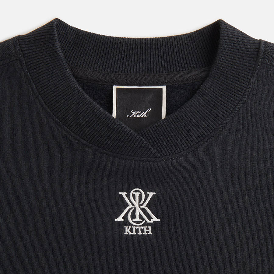Black Women Kith Asher II Crest Crewneck Sweaters | 9820-KCARO