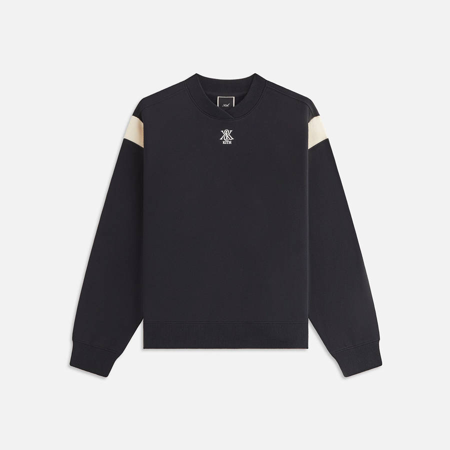 Black Women Kith Asher II Crest Crewneck Sweaters | 9820-KCARO