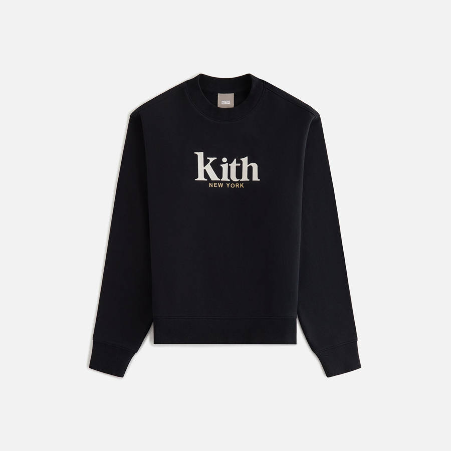 Black Women Kith Asher New York Crewneck Sweaters | 1904-MVEWU