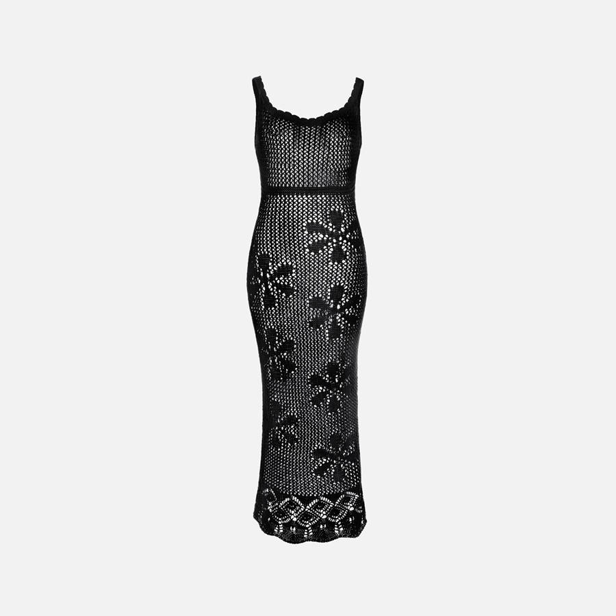 Black Women Kith Asta Resort Emma Tricot Dress | 1723-PRAKI