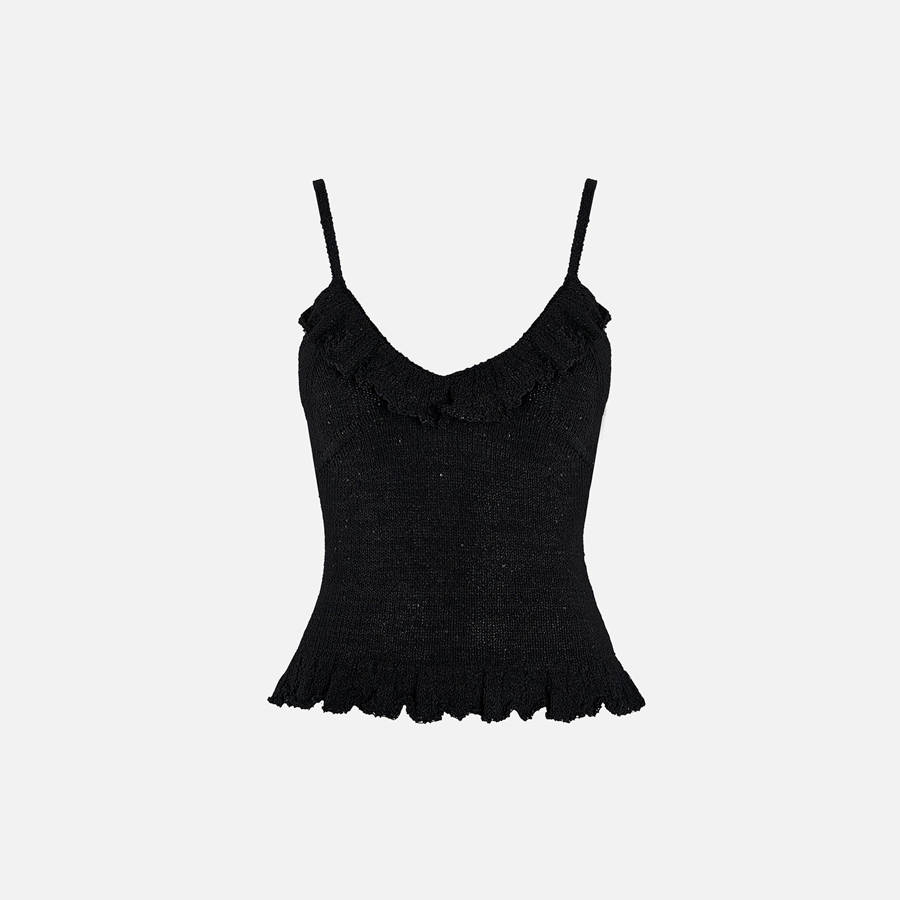 Black Women Kith Asta Resort Michaele Camisole Shirts | 2975-WRGIZ