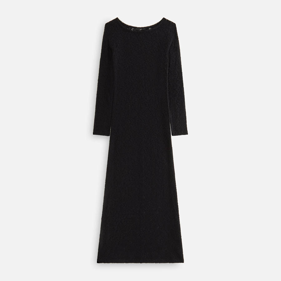 Black Women Kith Bailey Plush Lace Maxi Dress | 1984-URGPM