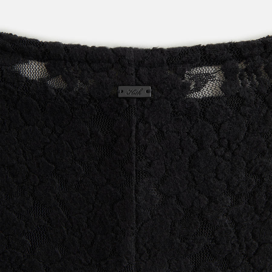 Black Women Kith Bailey Plush Lace Maxi Dress | 1984-URGPM